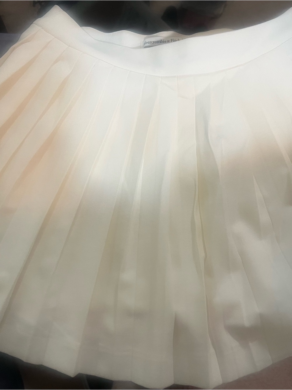 Abercrombie & Fitch Cream Pleated Circle Skirt